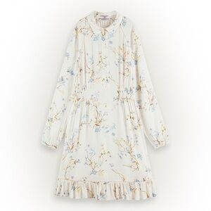 Scotch & Soda Raglan Cream Floral Printed Dress Sz. SMALL